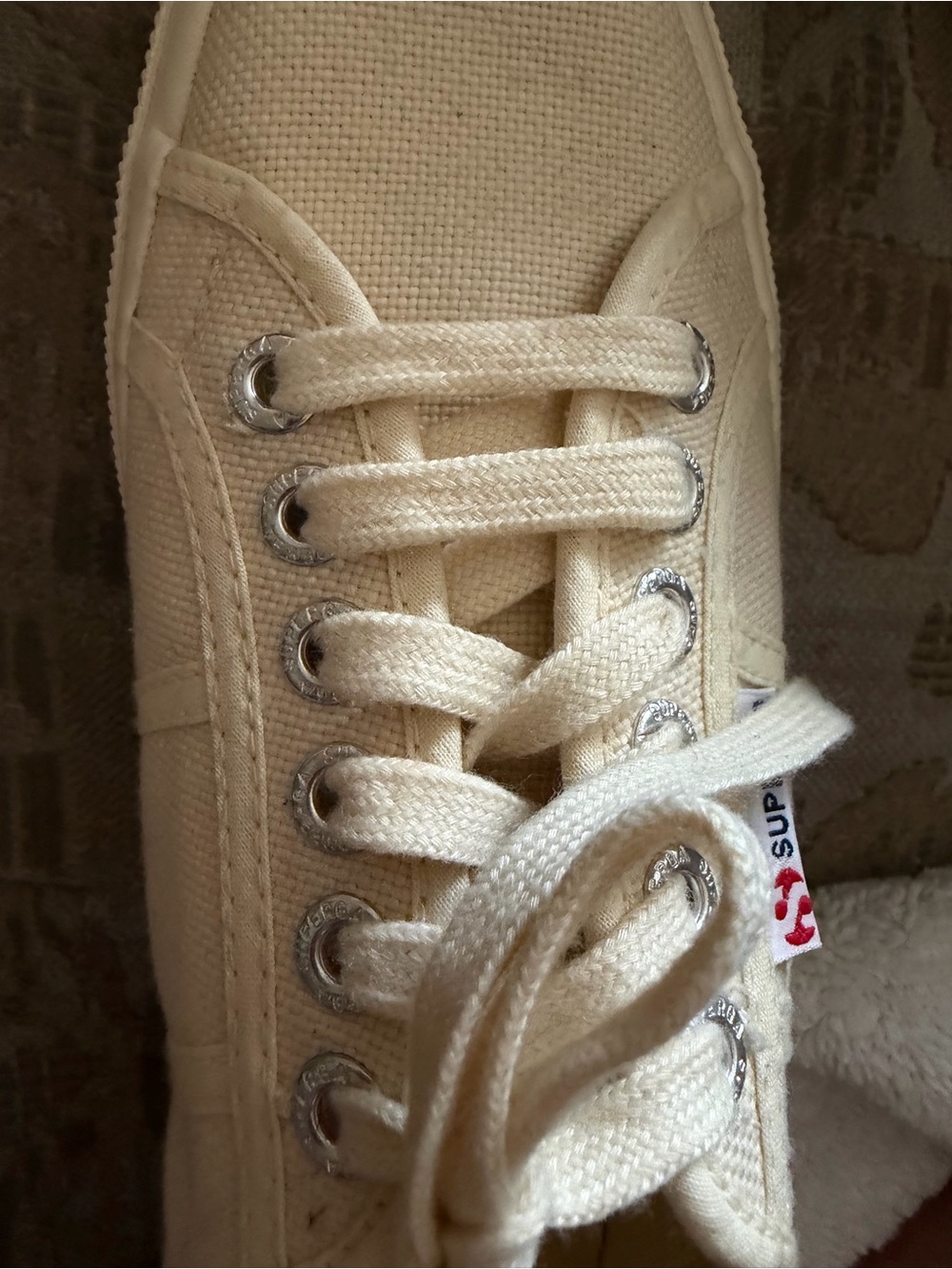 Superga Sneakers never worn.  
SIZE 39 creme color.  Great value!